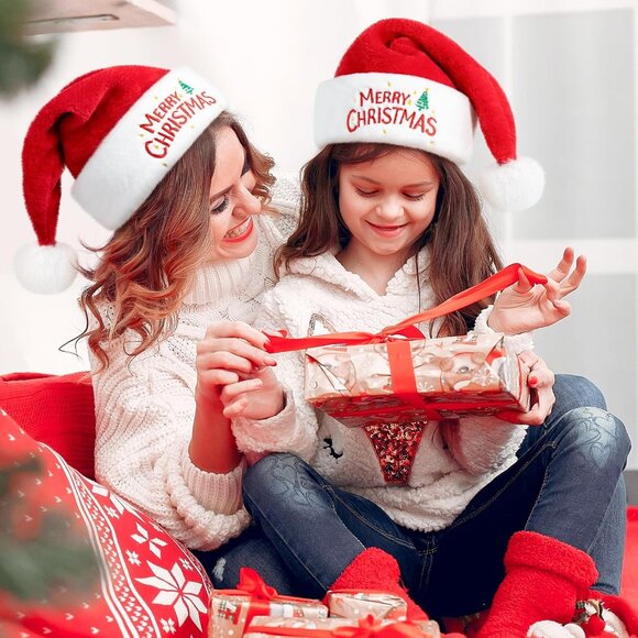 Unisex Velvet Santa Hat Classic Xmas Holiday Party Headwear for Adults - Picture 4 of 6